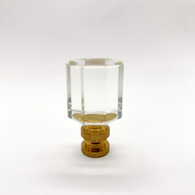 Load image into Gallery viewer, finial, finials, crystal finial, cut glass finial, glass finial, crystal glass finial, octagon, octagon finial, lampshade finial, lampshade top, lampshade topper, lamp topper, table lamp topper, table lamp finial,  contemporary finial, elegant finial, sparkly finial