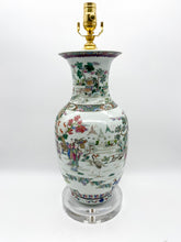 Load image into Gallery viewer, Large Rose Famille Vase Lamp