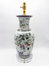 Load image into Gallery viewer, Large Rose Famille Vase Lamp
