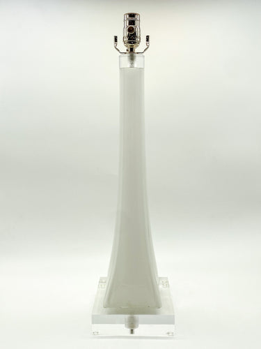 White Murano Stretched Vase Lamp