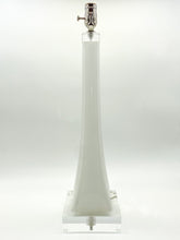 Load image into Gallery viewer, White Murano Stretched Vase Lamp