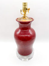 Load image into Gallery viewer, Oxblood Vase Lamp, ~23&quot;