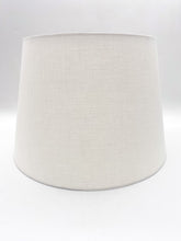 Load image into Gallery viewer, lampshade, lampshades, linen, linen lampshade, white linen lampshade, bone linen lampshade, tapered drum shade, drum shade, lampshades Dallas, lamp shades Dallas, Dallas lamp store, Dallas lamp shop