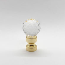 Load image into Gallery viewer, finial, finials, cut crystal, glass ball, crystal ball, elegant finial, lampshade finial, lampshade topper, lampshade top, crystal glass finial, table lamp finial