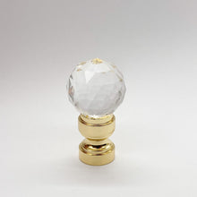 Load image into Gallery viewer, finial, finials, cut crystal, glass ball, crystal ball, elegant finial, lampshade finial, lampshade topper, lampshade top, crystal glass finial, table lamp finial