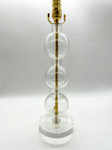 Vintage Czech Glass Ball Lamp, ~26"
