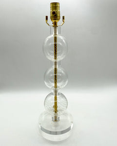 Vintage Czech Glass Ball Lamp, ~26"