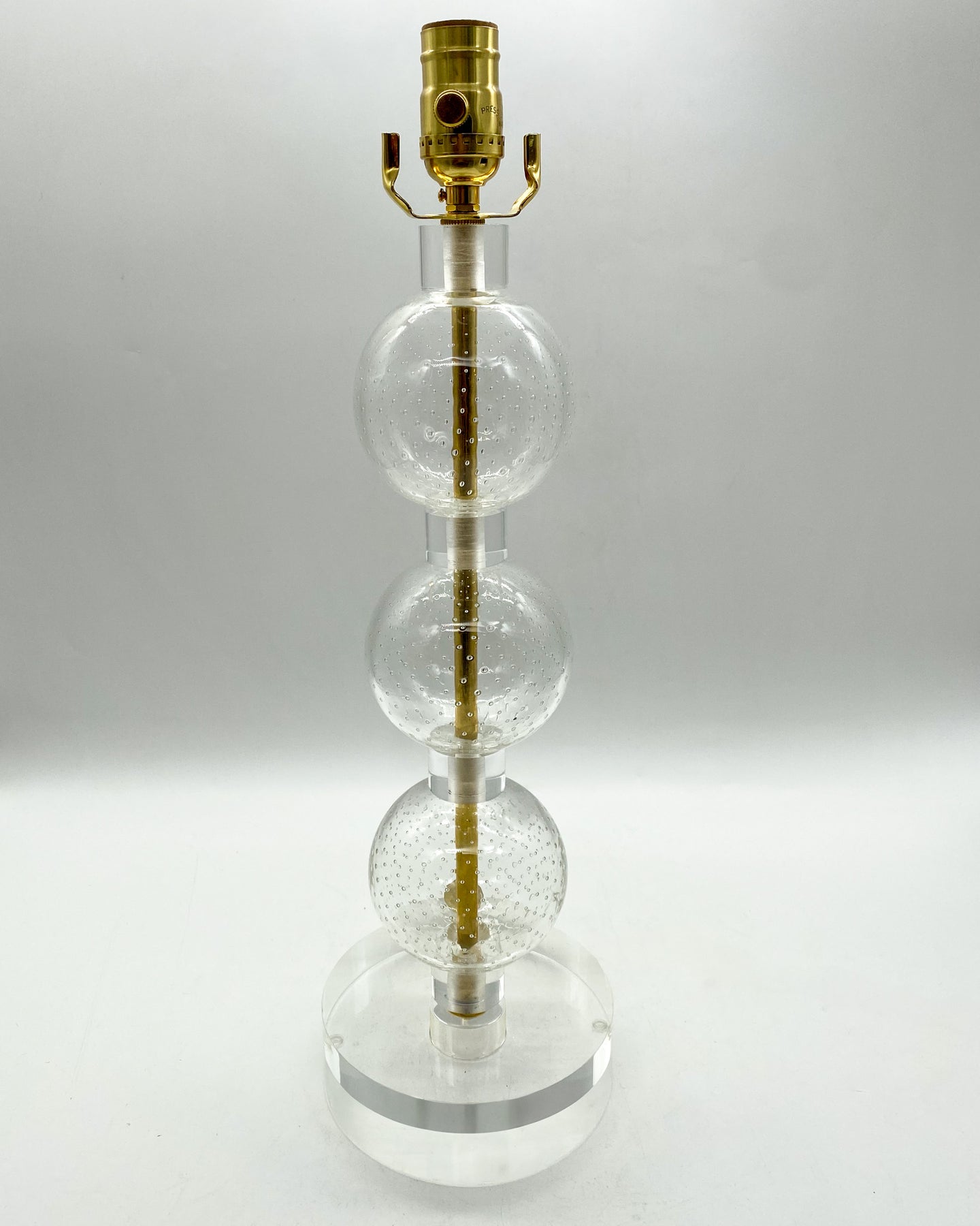 Vintage Czech Glass Ball Lamp, ~26