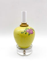 Load image into Gallery viewer, Mini Yellow Chinese Vase Lamp, Rose and Green Floral ~10"