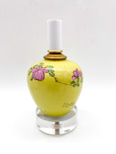 Load image into Gallery viewer, Mini Yellow Chinese Vase Lamp, Rose and Green Floral ~10"