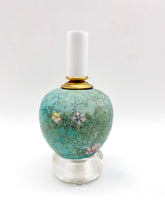 Load image into Gallery viewer, Mini Turquoise Chinese Vase Lamp, Pink and Blue Floral, ~9"