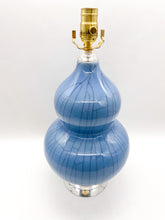 Load image into Gallery viewer, Blue Crackle Double Gourd Lamp, ~24"