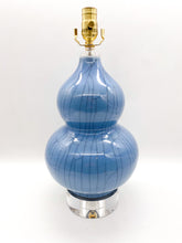 Load image into Gallery viewer, Blue Crackle Double Gourd Lamp, ~24"