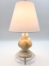Load image into Gallery viewer, Small Alabaster/Acrylic Table Lamp 22.5" Tall