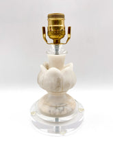 Load image into Gallery viewer, Small Alabaster/Acrylic Table Lamp 22.5" Tall
