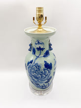 Load image into Gallery viewer, Celadon and Blue Vase Lamp, ~25"