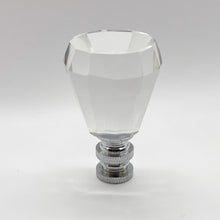 Load image into Gallery viewer, finial, finials, lampshade finial, lampshade topper, lamp topper, table lamp topper, table lamp finial, crystal finial, crystal, cut crystal, cut crystal finial, glass finial, clear glass finial, cystal glass