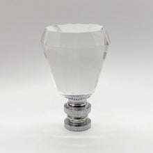 Load image into Gallery viewer, finial, finials, lampshade finial, lampshade topper, lamp topper, table lamp topper, table lamp finial, crystal finial, crystal, cut crystal, cut crystal finial, glass finial, clear glass finial, cystal glass