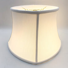 Load image into Gallery viewer, rounded square bell lampshade, silk lampshade, synthetic silk lampshade, white lampshade, bone white, bell shade, square shade