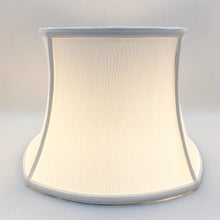 Load image into Gallery viewer, rounded square bell lampshade, silk lampshade, synthetic silk lampshade, white lampshade, bone white, bell shade, square shade