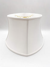 Load image into Gallery viewer, rounded square bell lampshade, silk lampshade, synthetic silk lampshade, white lampshade, bone white, bell shade, square shade