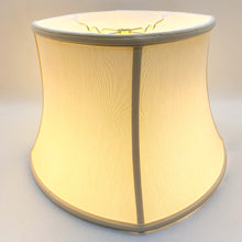 Load image into Gallery viewer, rounded square bell lampshade, silk lampshade, synthetic silk lampshade, off-white lampshade, antique white, eggshell, ivory, , bell shade, square shade, square lampshade 