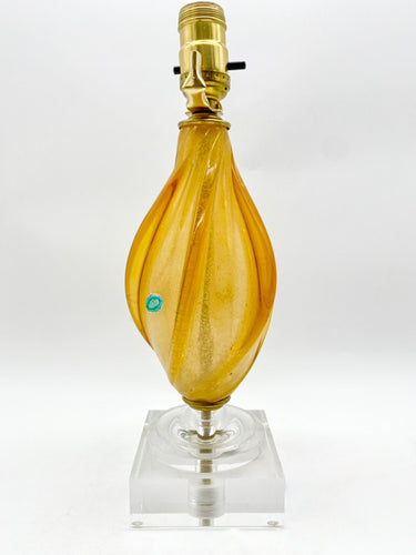 24K Gold Murano Tear Drop Lamp, 19.5
