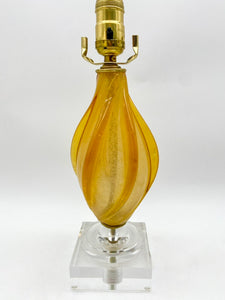 24K Gold Murano Tear Drop Lamp, 19.5" height