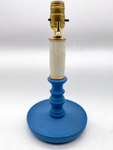 Load image into Gallery viewer, Mediterranean Blue Carved Wooden Table Lamp