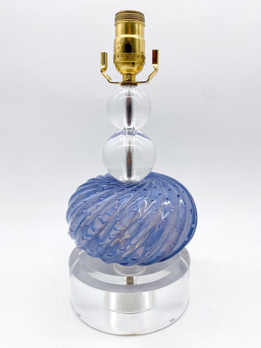 Vintage lamp, porcelain lamp, dallas lamp store, dallas lamp repair, anitque lamp, dallas home furnishing store, dallas interior design store, interior design dallas, lampshades dallas, lighting dallas, lighting store dallas, murano lamp, 50s murano lamp, violet murano glass lamp, murano glass, blue murano glass