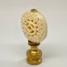 Load image into Gallery viewer, Quarter Sized Carved Ivory Medallion Finial