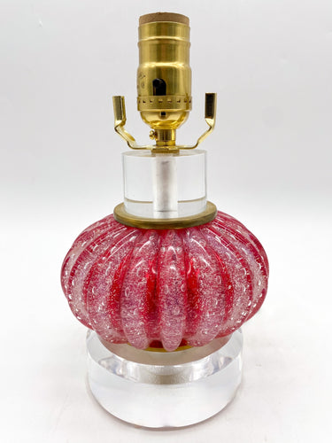 Vintage Red Murano Glass Lamp, 7.5