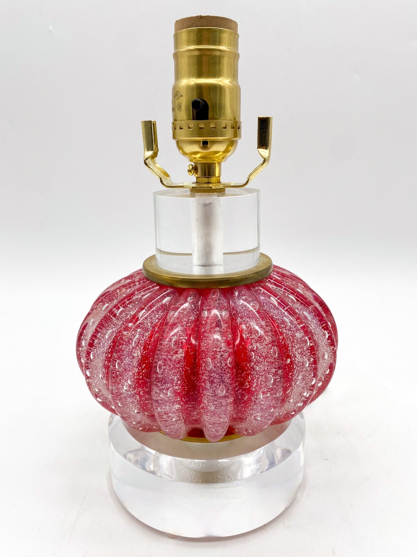 Vintage Red Murano Glass Lamp, 7.5