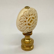 Load image into Gallery viewer, Quarter Sized Carved Ivory Medallion Finial