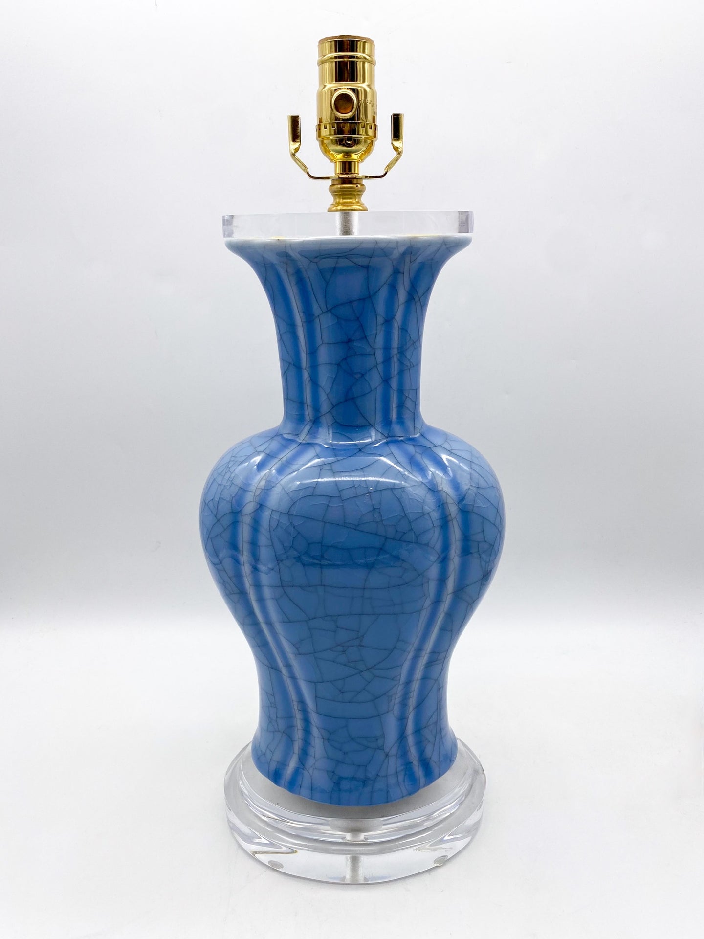 Blue-Oval-Crackle-Vase-Lamp.17.5 -(to-harp-saddle)