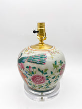 Load image into Gallery viewer, Antique Chinese Vase Lamp, Peacock and Peonies