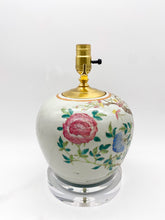 Load image into Gallery viewer, Antique Chinese Vase Lamp, Peacock and Peonies