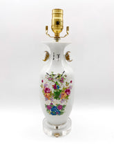 Load image into Gallery viewer, Antique Bird on Branch Vase Lamp w/ Gold 'Ears' - 12"