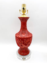 Load image into Gallery viewer, Cinnabar Vase Lamp, ~22"