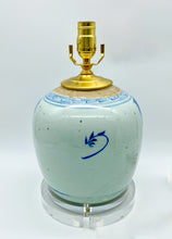 Load image into Gallery viewer, Antique Blue and White Ginger Jar Lamp with Peonies