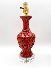 Load image into Gallery viewer, Cinnabar Vase Lamp, ~22"
