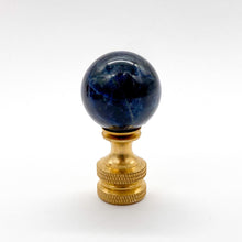 Load image into Gallery viewer, finial, finials, blue marble, marble, marble ball, ball finial, lampshade finial, table lamp finial, lamp topper, lampshade top, table lamp top, table lamp finial