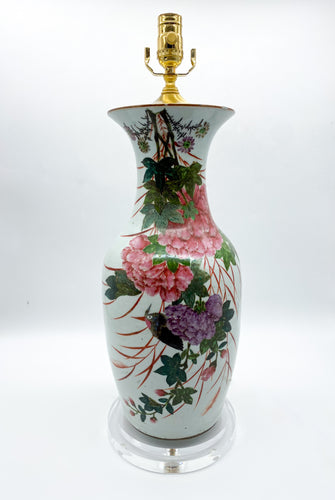 Birds and Peonies Fishtail Vase Lamp (21