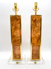 Load image into Gallery viewer, lamps, lamps store, lighting store, Dallas lampshade store, Dallas lamps, interior design Dallas, lampshade store, lampshades Dallas, wooden look, burlwood, burl wood, burl wood lamp, burlwood lamp, oak lamp, knotty lamp