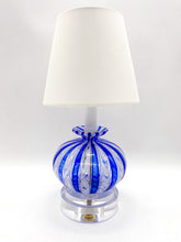 Load image into Gallery viewer, Blue &amp; White Murano Glass Tessuto (woven) Lamp