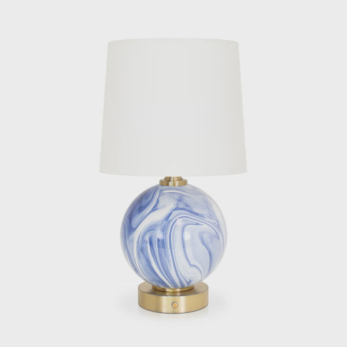 Blue & White Sphere Rechargeable Lamp