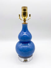 Load image into Gallery viewer, Blue Crackle Double Gourd Table Lamp
