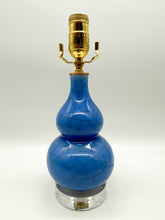 Load image into Gallery viewer, Blue Crackle Double Gourd Table Lamp
