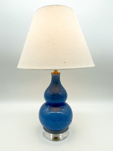 Blue Crackle Double Gourd Table Lamp