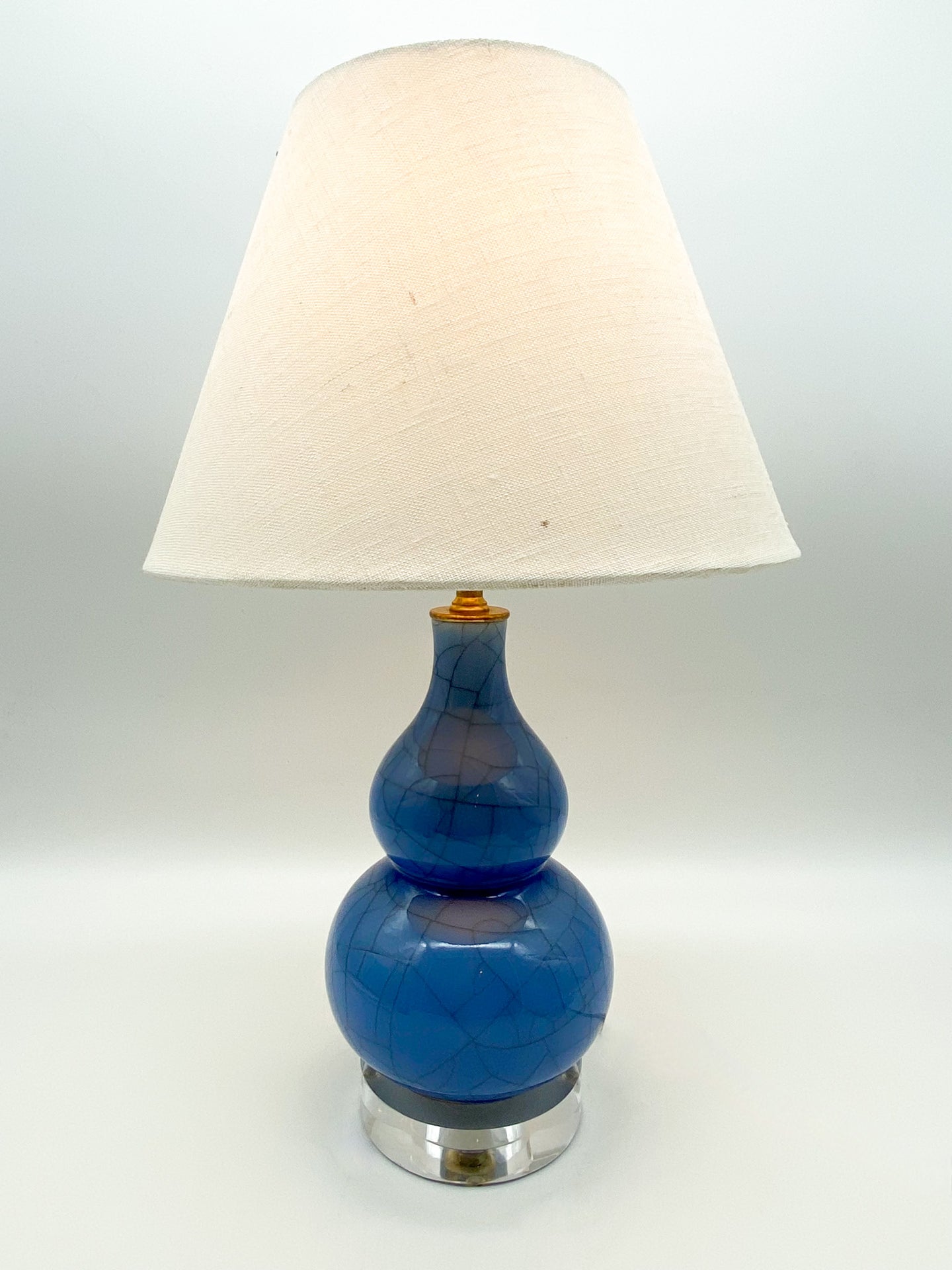 Blue Crackle Double Gourd Table Lamp